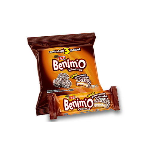 Picture of ETI Benim’o Bite Size Chocolate Coated Marshmallow and Coconut Biscuit 240g