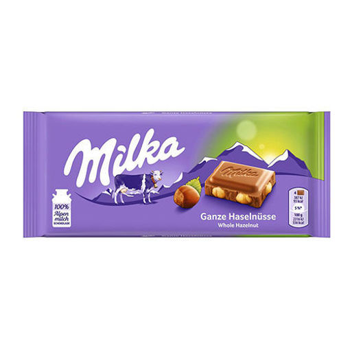 Picture of MILKA Whole Nuts Chocolate Bar 100g