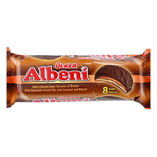 Picture of ULKER Albeni Ring Milk Chocolate Coated Bar w/Caramel & Biscuit 344g