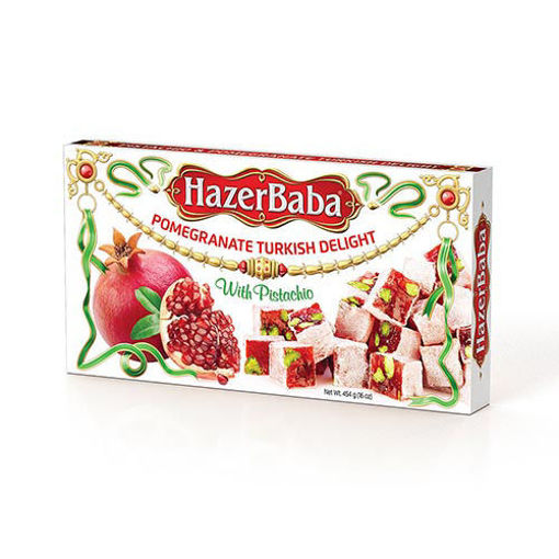 Picture of HAZERBABA Pomegranate Turkish Delight w/Pistachios 454g