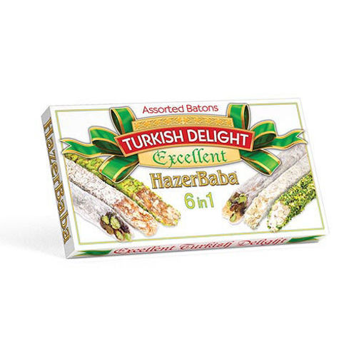 Picture of HAZERBABA Assorted Baton Turkish Delight w/Pistachios 350g