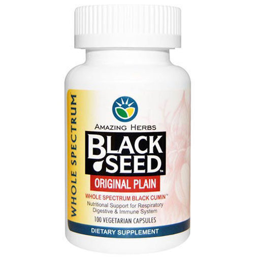 Picture of AMAZING HERBS Black Seed Whole Spectrum Black Cumin (100 Vegeterian Capsules)