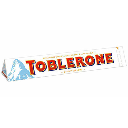 Picture of TOBLERONE Swiss White Chocolate w/Honey & Almond Nougat 100g
