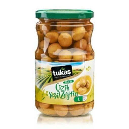 Picture of TUKAS Scratched Green Olives (Yesil Cizik Zeytin) 720g