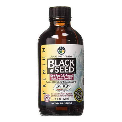Picture of AMAZING HERBS BLACK SEED %100 Pure Cold Pressed Black Cumin Oil  120ml