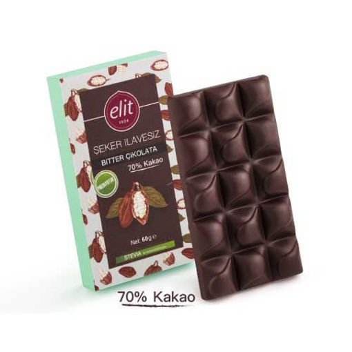 Picture of ELIT Bitter Chocolate 'No Sugar Added' 60g
