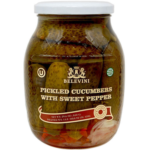 Picture of BELEVINI Pickled Cucumbers w/Sweet Peppers 840g