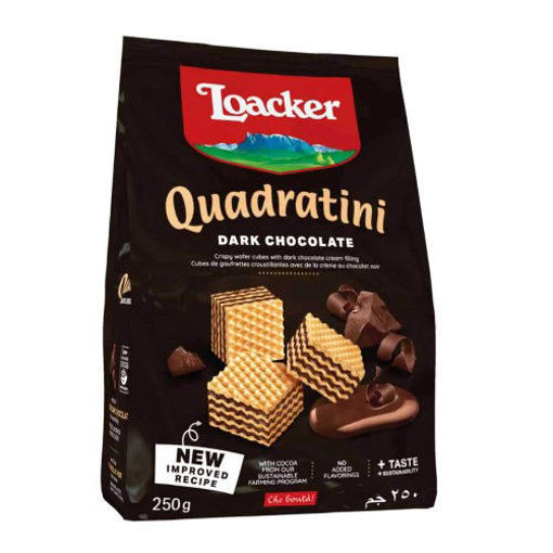 LOACKER Quadratini Wafer w/Dark Chocolate 250g resmi