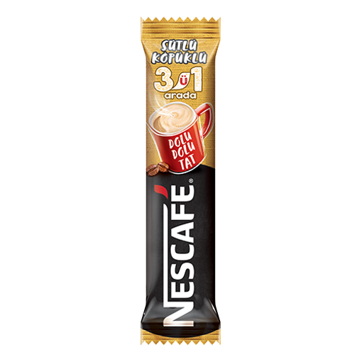 NESCAFE 3in1 Coffee Sutlu Kopuklu (Foamy Milk) 17.5g (5+1) resmi