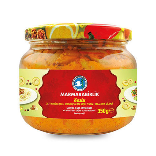 Picture of MARMARABIRLIK Sauced & Sliced Green Olives 350g