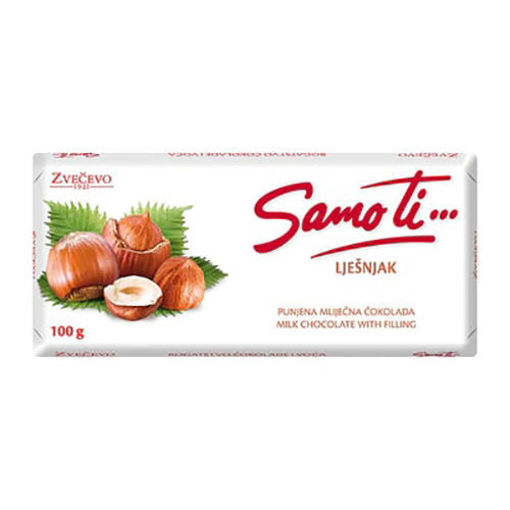 ZVECEVO Samoti Hazelnut Chocolate Bar 100g resmi