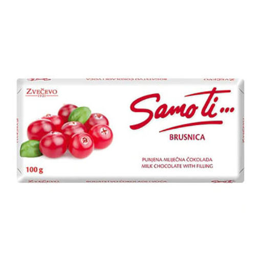 Picture of ZVECEVO Samoti Cranberry Chocolate Bar 100g