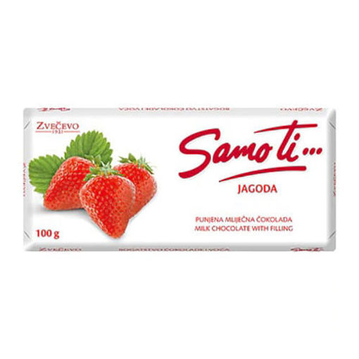 Picture of ZVECEVO Samo Ti Strawberry Chocolate Bar 100g