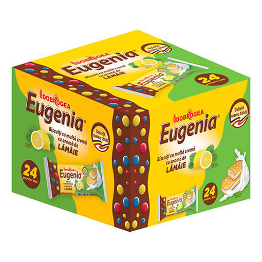 DOBROGEA Eugenia Original Cookies crema de Lamaie (w/Lemon Cream) in Box 24pcs x 36g resmi