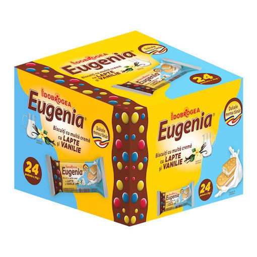 Picture of DOBROGEA Eugenia Original Biscuits cu Lapte si Vanile (w/Vanilla Cream) 24pc x 36g