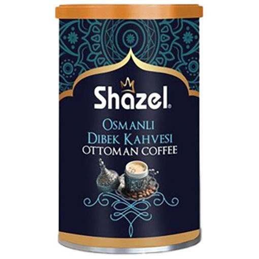 SHAZEL Osmanli Dibek Kahvesi (Ottoman Dibek Coffee) 200g in Tin resmi