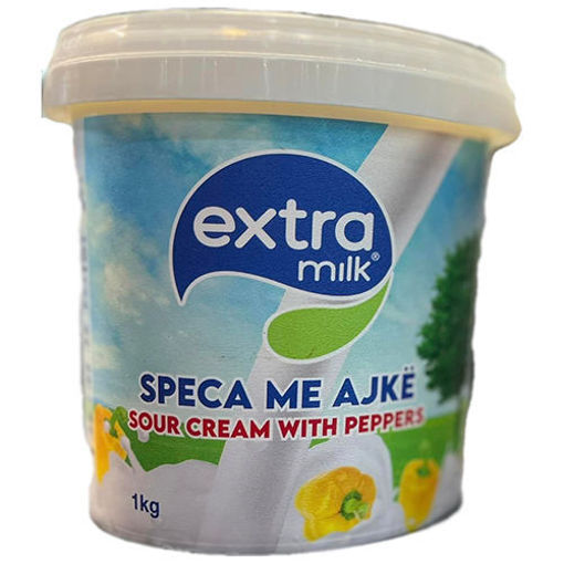 Picture of EXTRA-MILK Sour Cream w/Hot Peppers  (Speca me ajke) Blue Pack 1kg