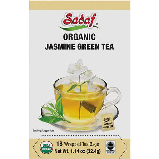 SADAF Organic Jasmine Green Tea | 18 Tea Bags resmi