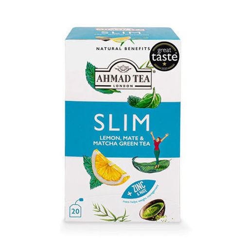 Picture of AHMAD TEA Lemon, Mate & Matcha Green Tea "Slim" Infusion - 20 Teabags