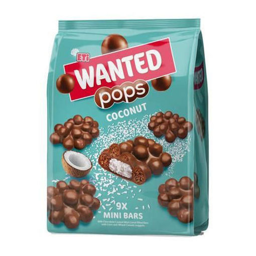 Picture of ETI Wanted Pops Chocolate Bar w/Coconut (9 Mini Packs) 126g