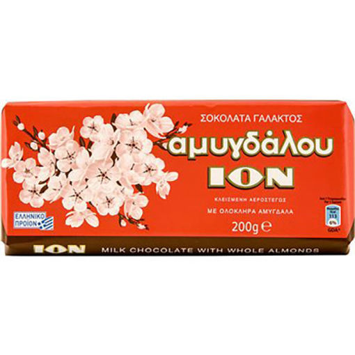 ION Greek Milk Chocolate Bars w/Almonds 200g resmi