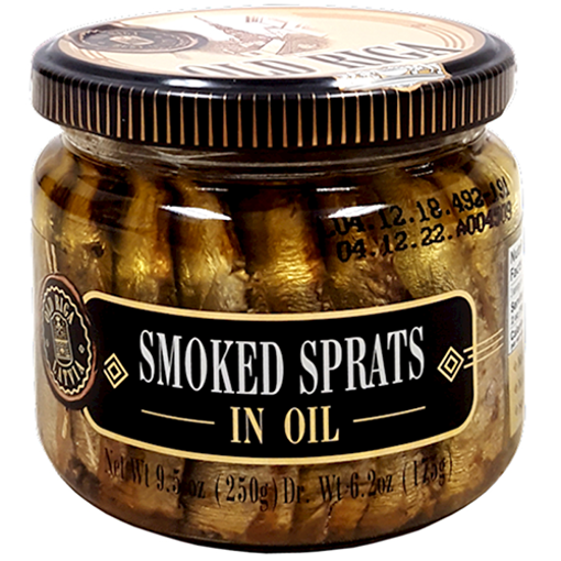 Picture of OLD RIGA Smoked Sprats in Oil (Glass Jar) 250g