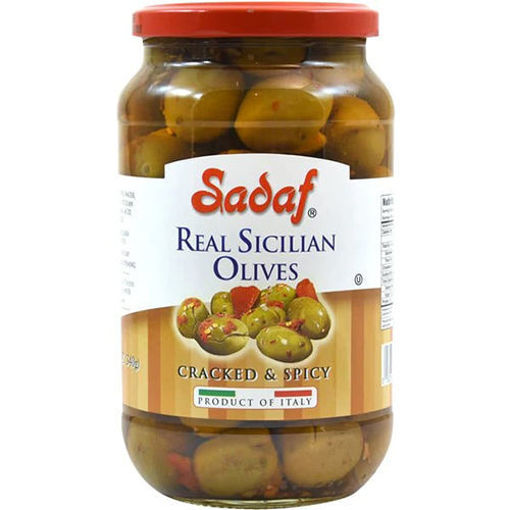SADAF Real Sicilian Olives (Cracked & Spicy) 340g resmi