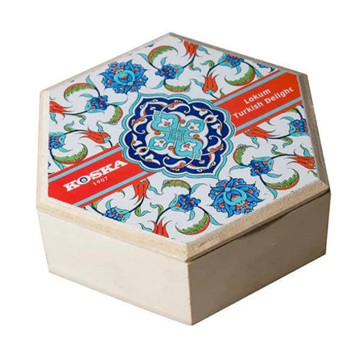 Picture of KOSKA Turkish Delight w/Pistachios in Wooden Box 250g