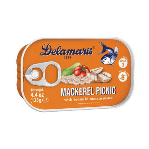 Picture of DELAMARIS Mackerel Picnik with beans in tomato sauce 125g