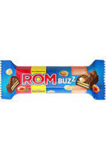 Picture of ROM  Romanian  CHOCOLATE BAR WAFERS w/Hazelnut BUZZ 50g