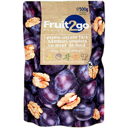 Picture of FRUIT2GO Dried Pitted Plums Filled WALNUT 500g
