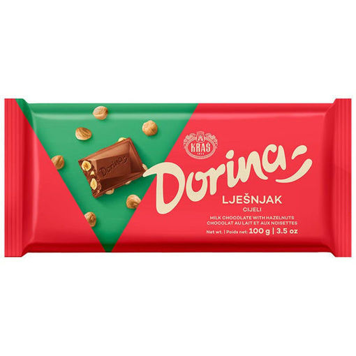 KRAS Dorina Chocolate Bar w/Whole Hazelnuts 100g resmi